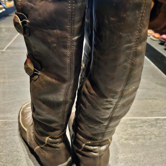 Tall winter boots - real leather and sheeps wool - Rieker - Size 39EU (8.5 US) - Picture 4 of 5